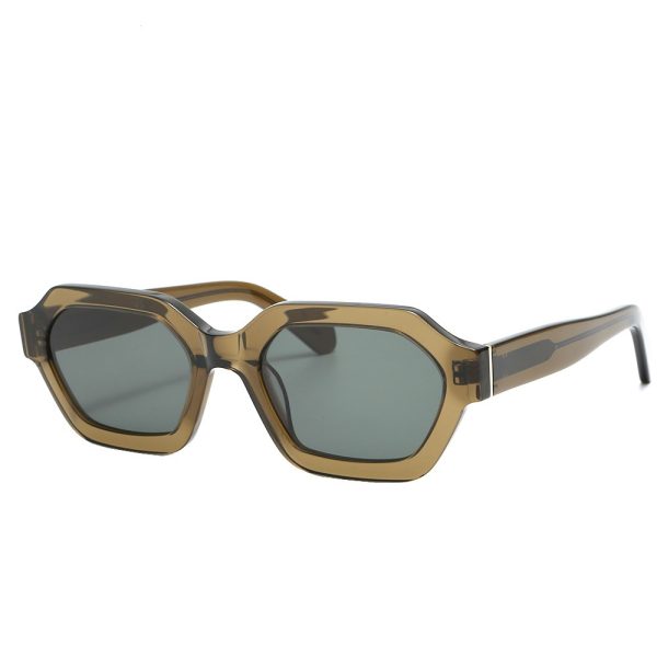 Hexagonal shape acetate sunglasses for women & men - Image 4
