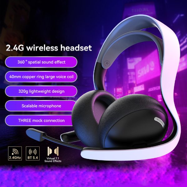 Tamac DC1 PS5 Wireless Headphones Bluetooth 2.4G Stereo Noise Cancelling Gaming Headphones